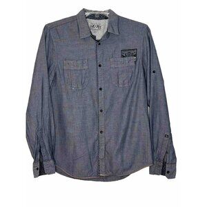 Buffalo David Bitton Chambray LS Shirt Sz M Button Down Sastri